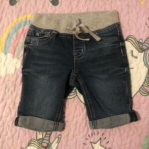 Justice Blue Denim Kids Shorts with Grey Waistband